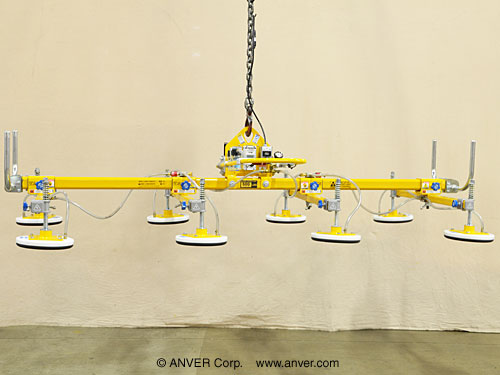 ANVER Eight Pad Electric Powered Vacuum Lifter for Lifting Steel Sheets 12 ft x 6 ft (3.7 m x 1.8 m) up to 2200 lbs (998 kg)